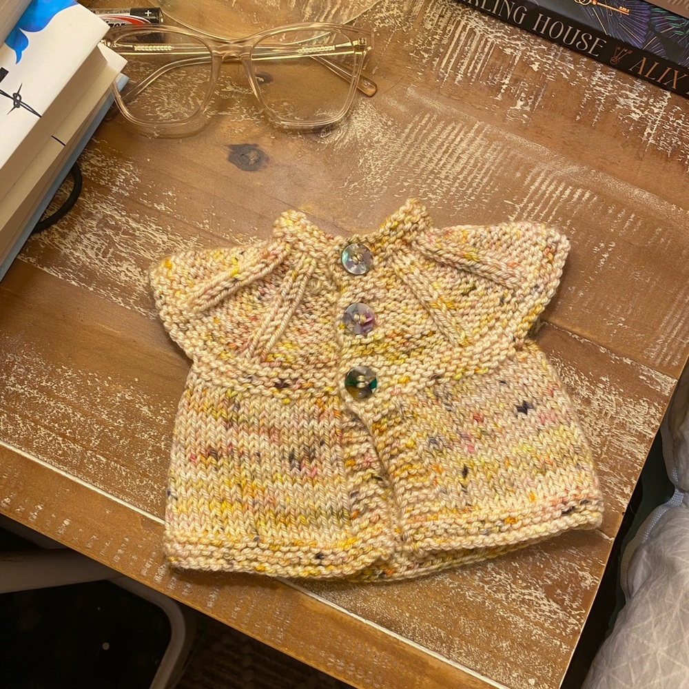 Handknit baby cardigan